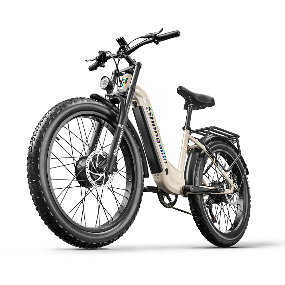 SHENGMILO S700 26" Step-Thru Fat Tire Electric City Bike 1000W*2 Dual Motor 48V 17.5Ah Battery