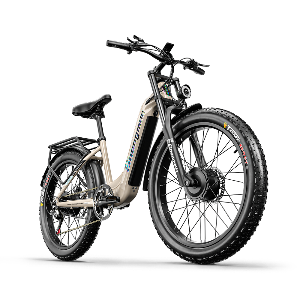 SHENGMILO S700 26" Step-Thru Fat Tire Electric City Bike 1000W*2 Dual Motor 48V 17.5Ah Battery