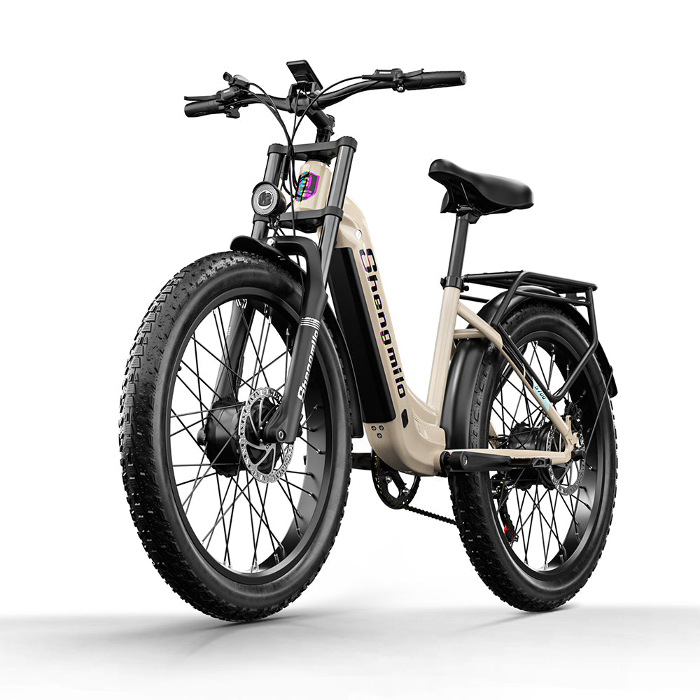SHENGMILO S700 26" Step-Thru Fat Tire Electric City Bike 1000W*2 Dual Motor 48V 17.5Ah Battery