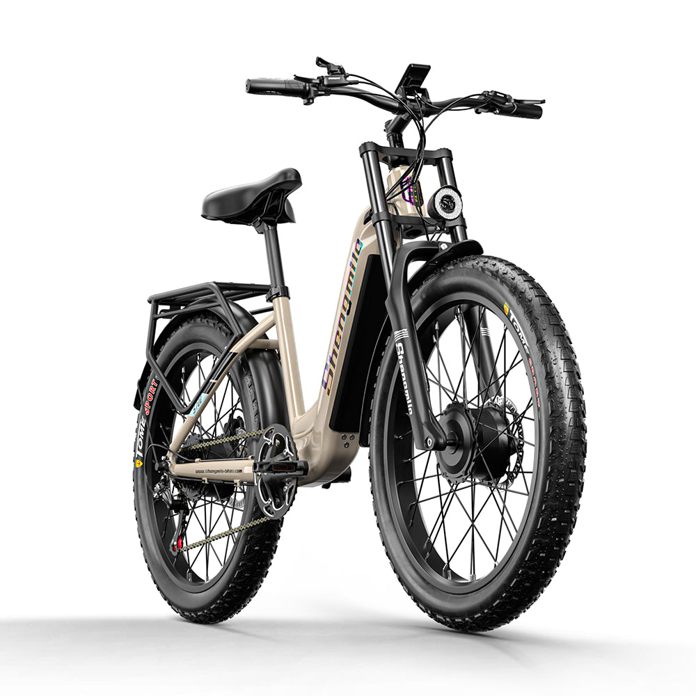 SHENGMILO S700 26" Step-Thru Fat Tire Electric City Bike 1000W*2 Dual Motor 48V 17.5Ah Battery