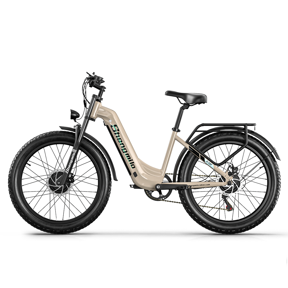 SHENGMILO S700 26" Step-Thru Fat Tire Electric City Bike 1000W*2 Dual Motor 48V 17.5Ah Battery