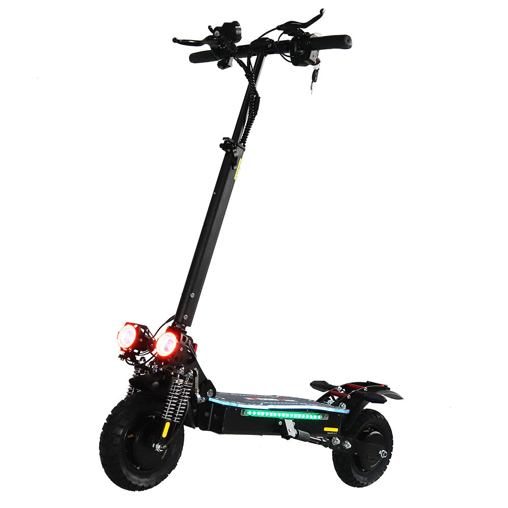 Emanba V-X6 PRO 2400W Dual Motor 10" Off-Road Electric Scooter 60km/h 48V 21Ah Foldable Commuter with Front+Rear Suspension