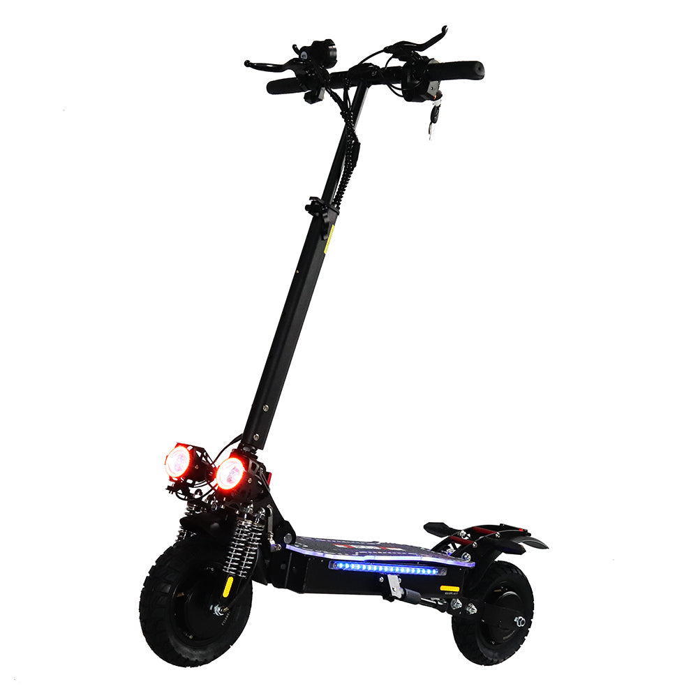 Emanba V-X6 PRO 2400W Dual Motor 10" Off-Road Electric Scooter 60km/h 48V 21Ah Foldable Commuter with Front+Rear Suspension