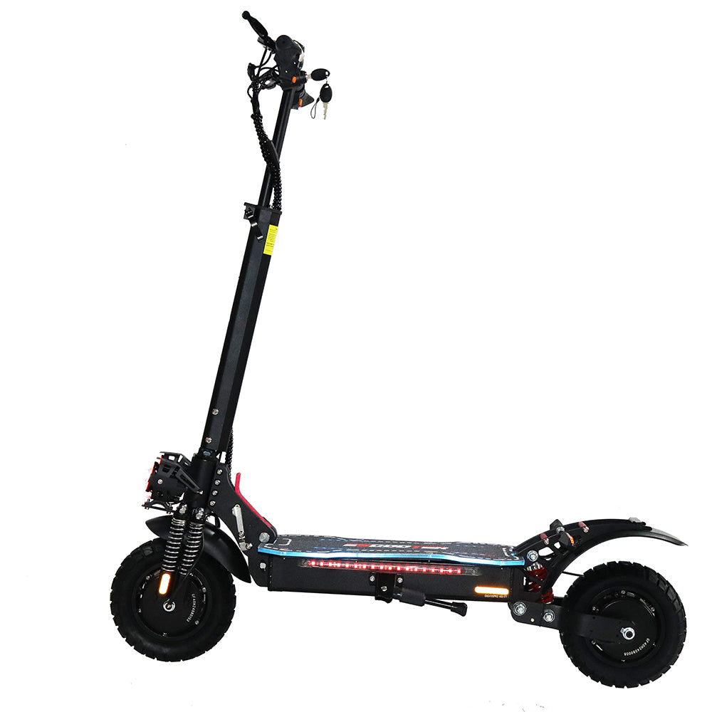 Emanba V-X6 PRO 2400W Dual Motor 10" Off-Road Electric Scooter 60km/h 48V 21Ah Foldable Commuter with Front+Rear Suspension