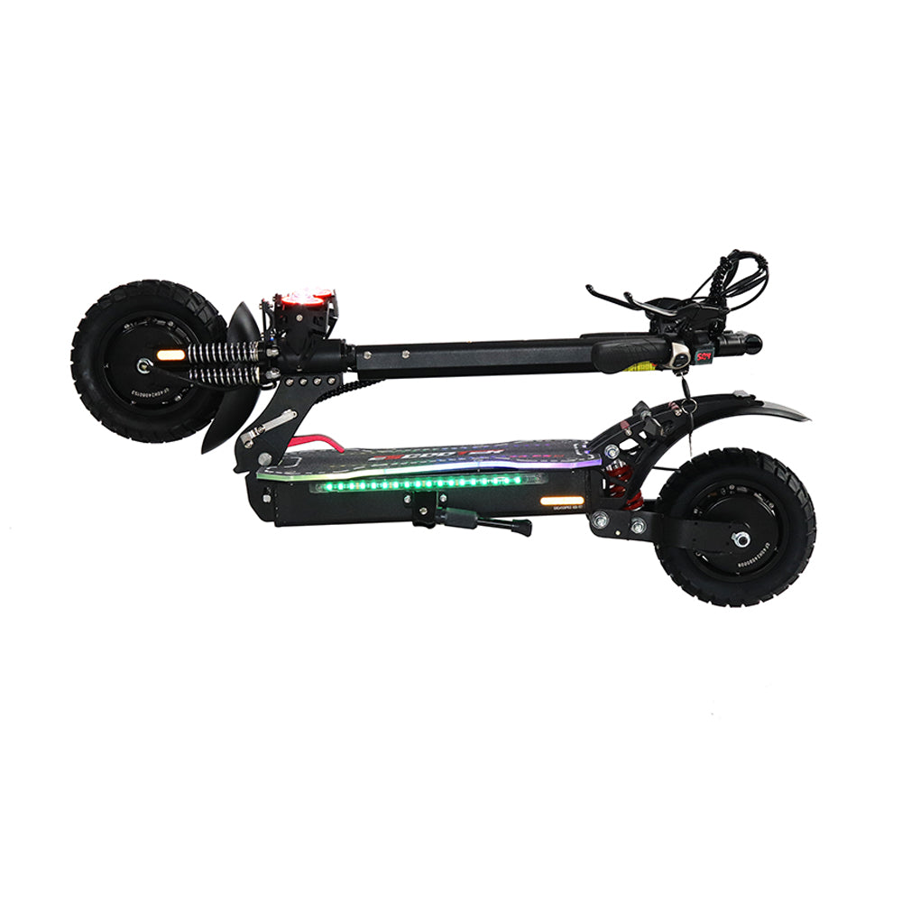 Emanba V-X6 PRO 2400W Dual Motor 10" Off-Road Electric Scooter 60km/h 48V 21Ah Foldable Commuter with Front+Rear Suspension
