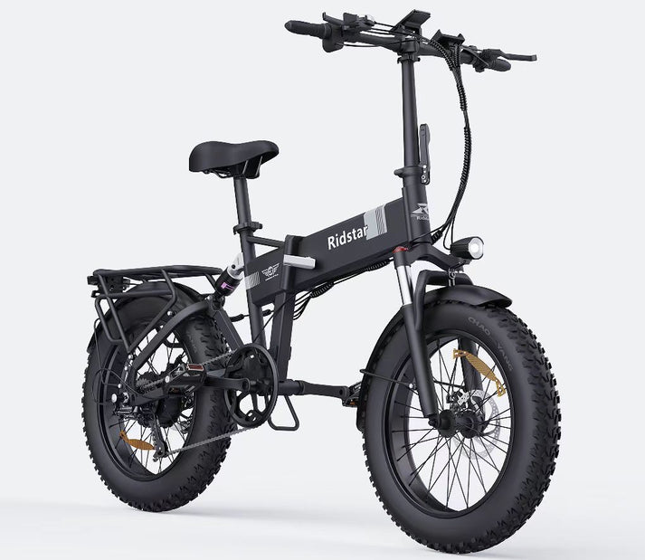 RIDSTAR H20 1000W Fat Tire Foldable Electric Bike – 48V 15Ah Battery, 35-80km Range, Dual Disc Brakes, Full Suspension
