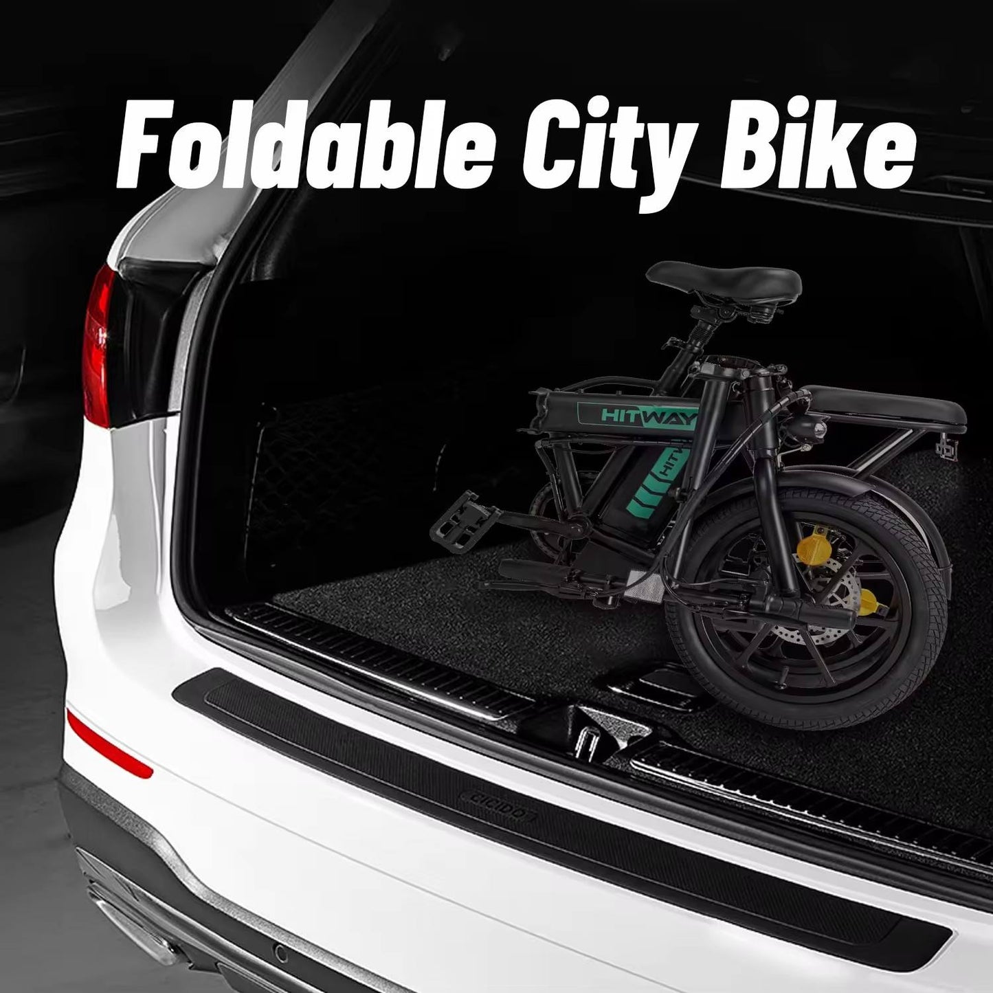 Hitway BK5 2025 Version 250W 16" Foldable Electric Bike 36V 8.4Ah Battery Compact City E-Bike Dual Suspension