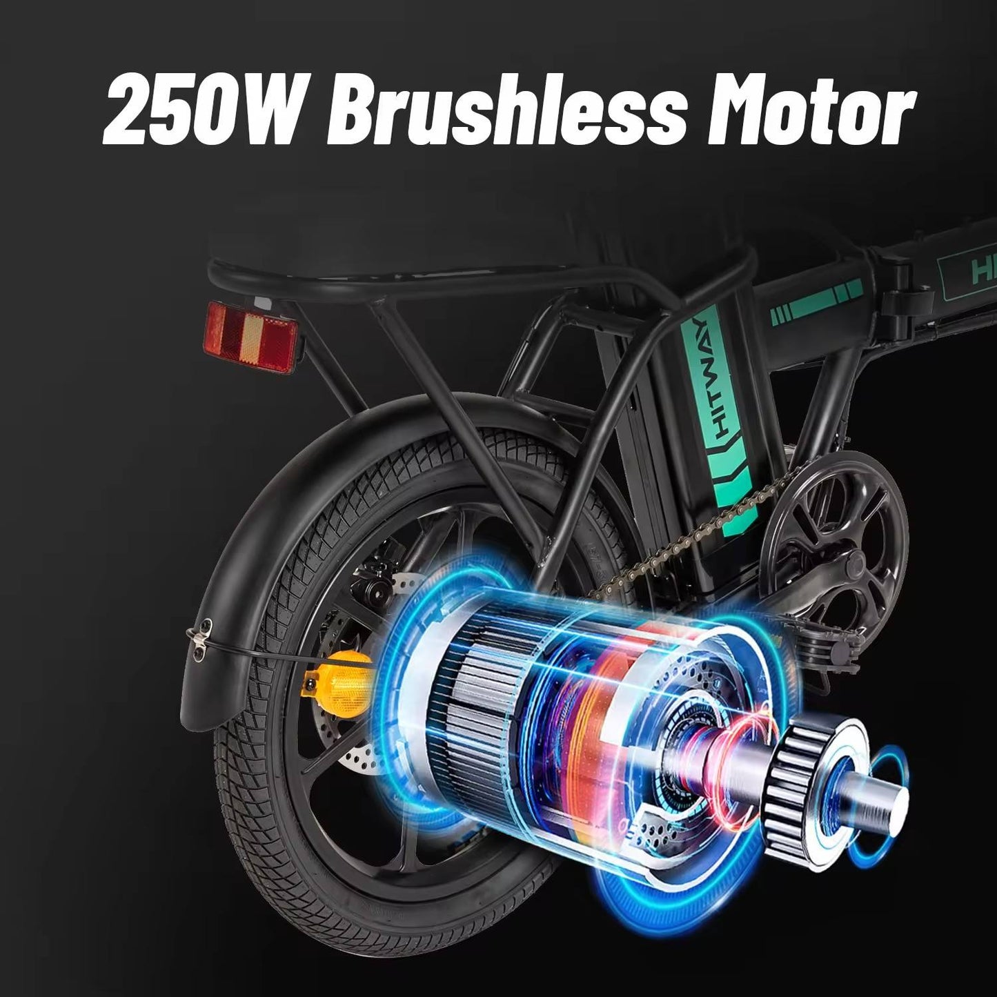 Hitway BK5 2025 Version 250W 16" Foldable Electric Bike 36V 8.4Ah Battery Compact City E-Bike Dual Suspension