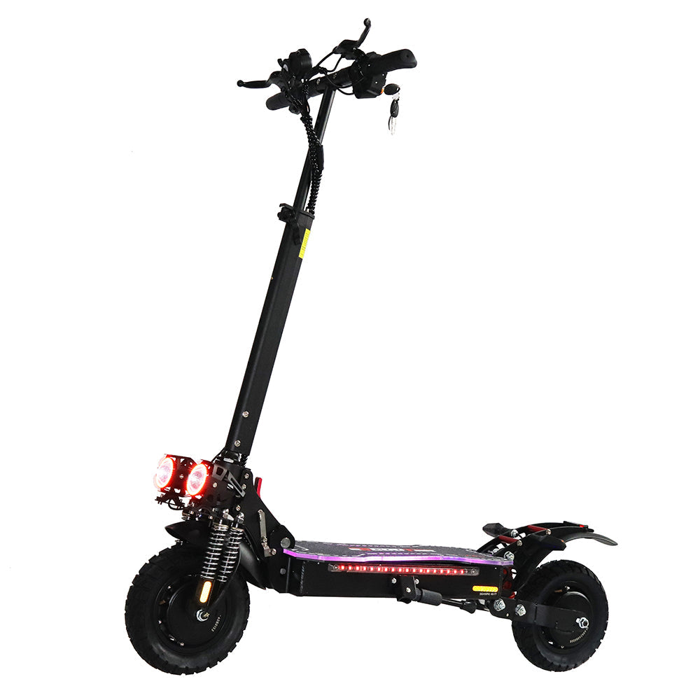 Emanba V-X6 PRO 2400W Dual Motor 10" Off-Road Electric Scooter 60km/h 48V 21Ah Foldable Commuter with Front+Rear Suspension