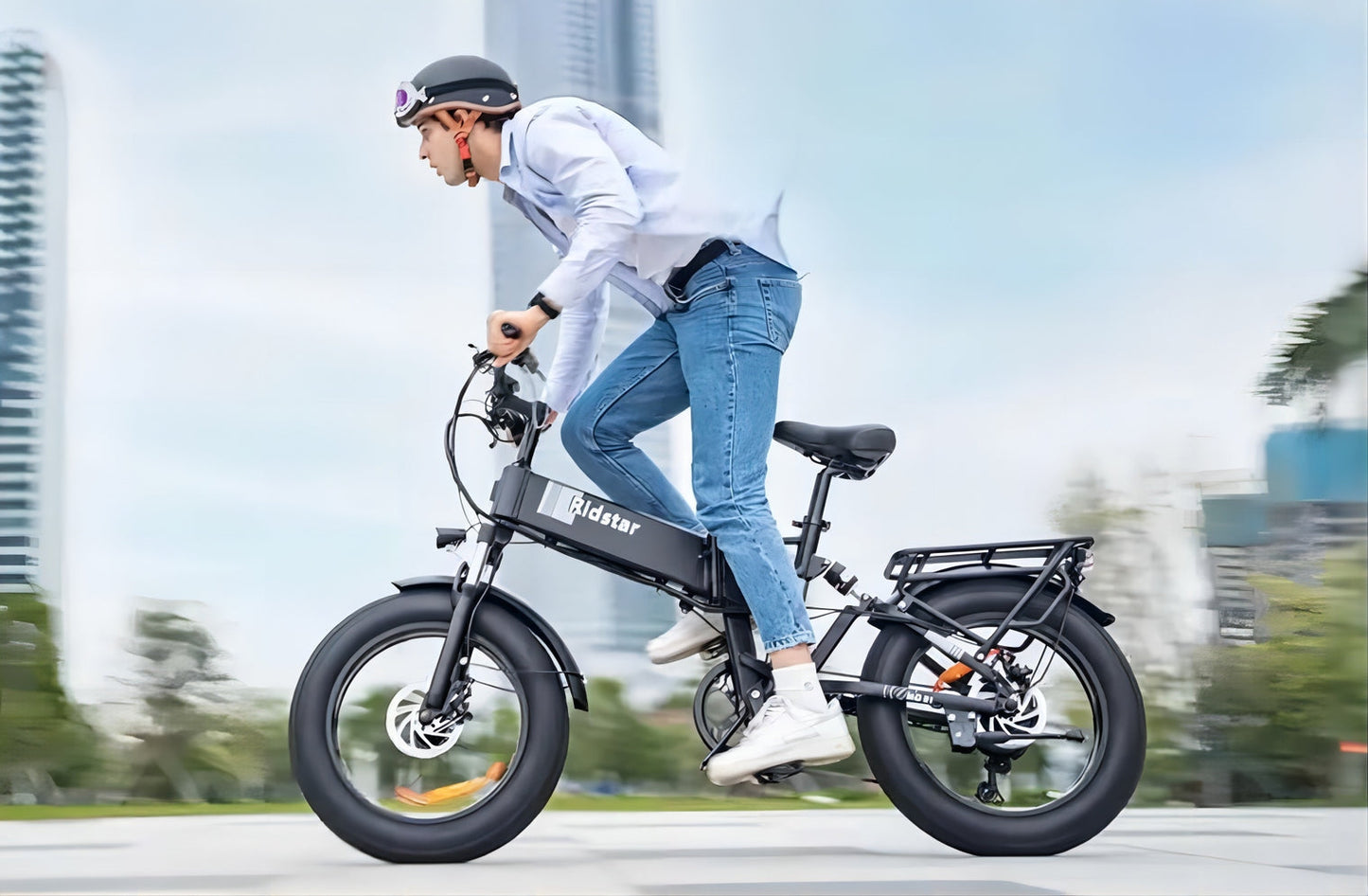 RIDSTAR H20 1000W Fat Tire Foldable Electric Bike – 48V 15Ah Battery, 35-80km Range, Dual Disc Brakes, Full Suspension