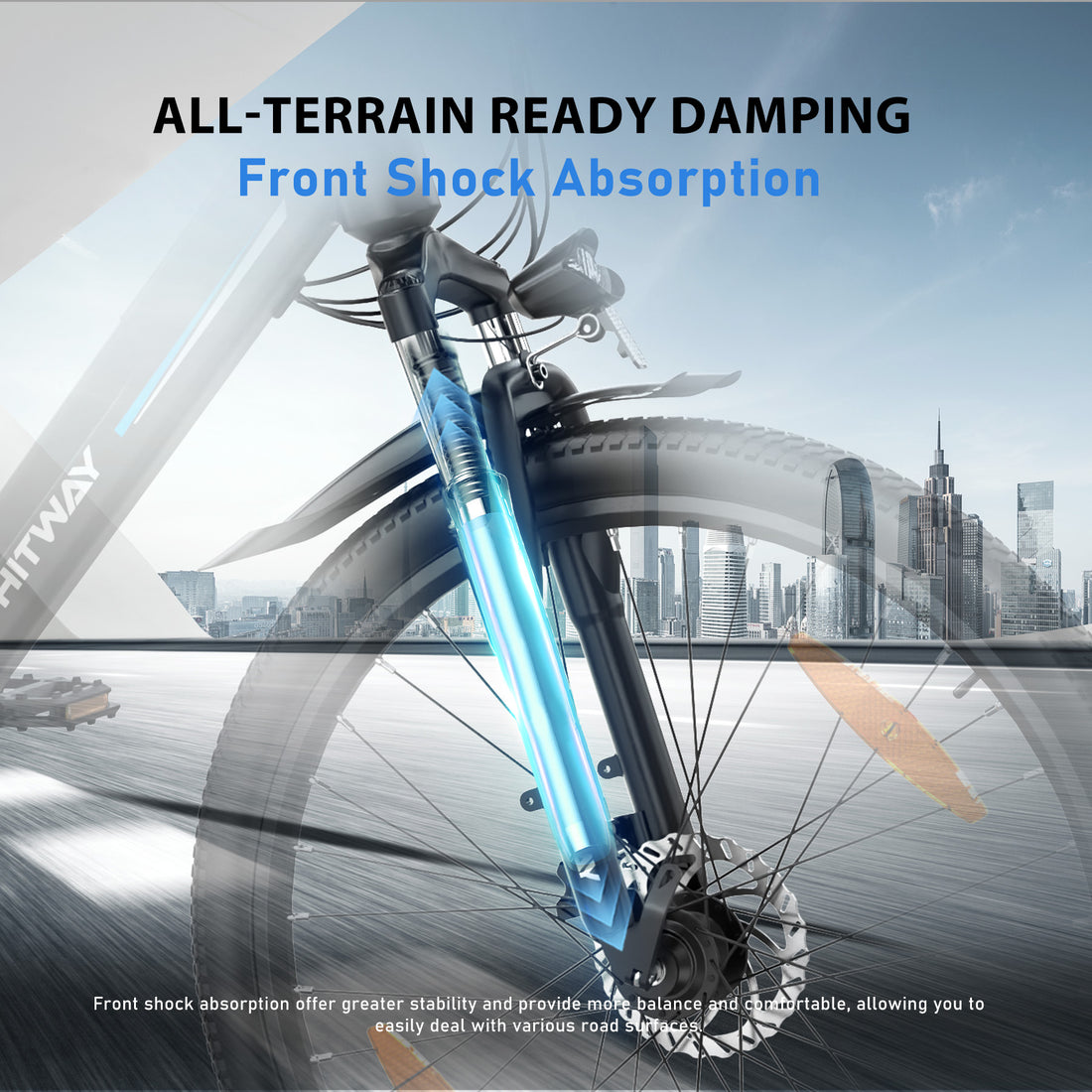 Hitway BK7S 2025 Version 250W 26" Mountain Electric Bike 36V 12Ah Battery Front Suspension Spoked Wheels
