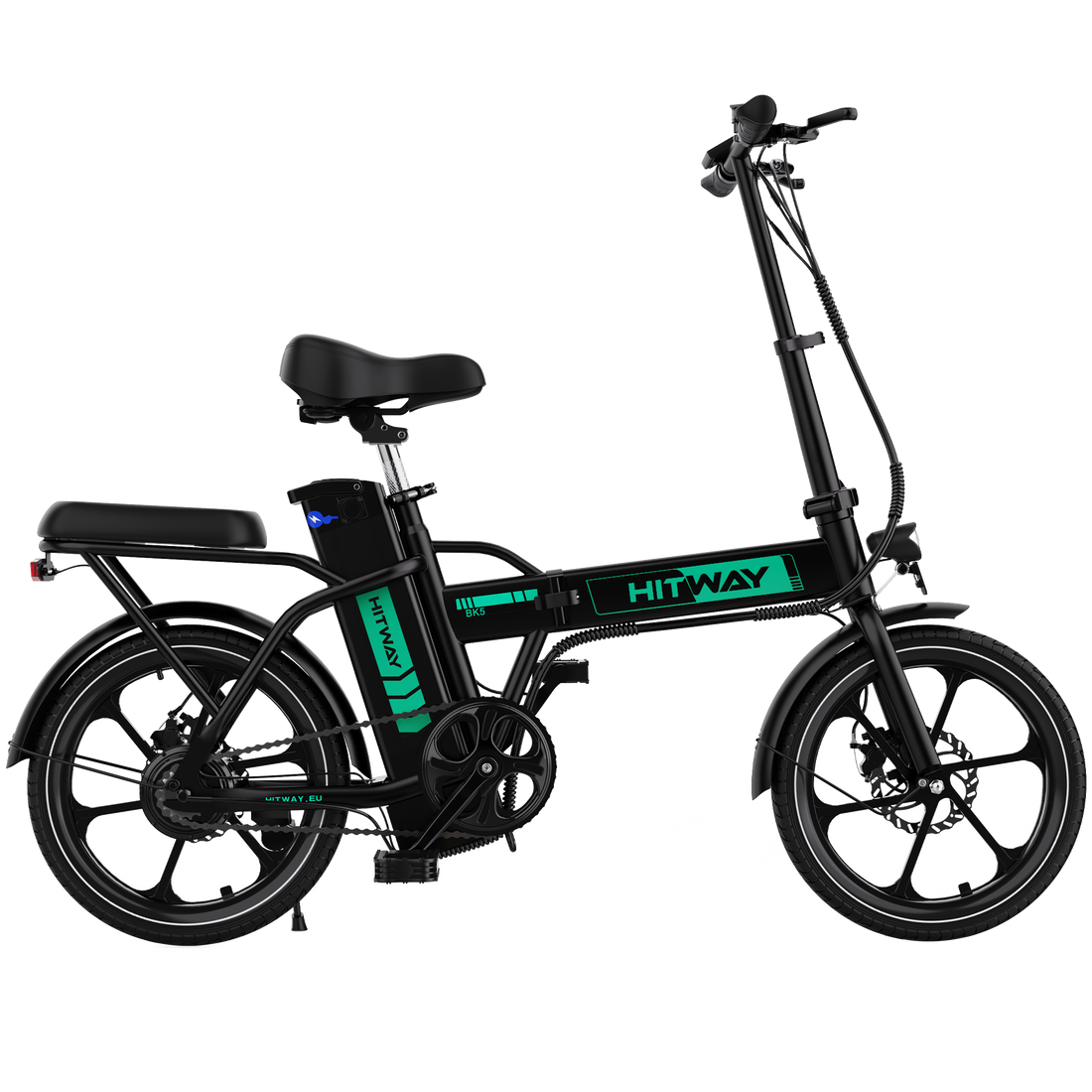 Hitway BK5 2025 Version 250W 16" Foldable Electric Bike 36V 8.4Ah Battery Compact City E-Bike Dual Suspension