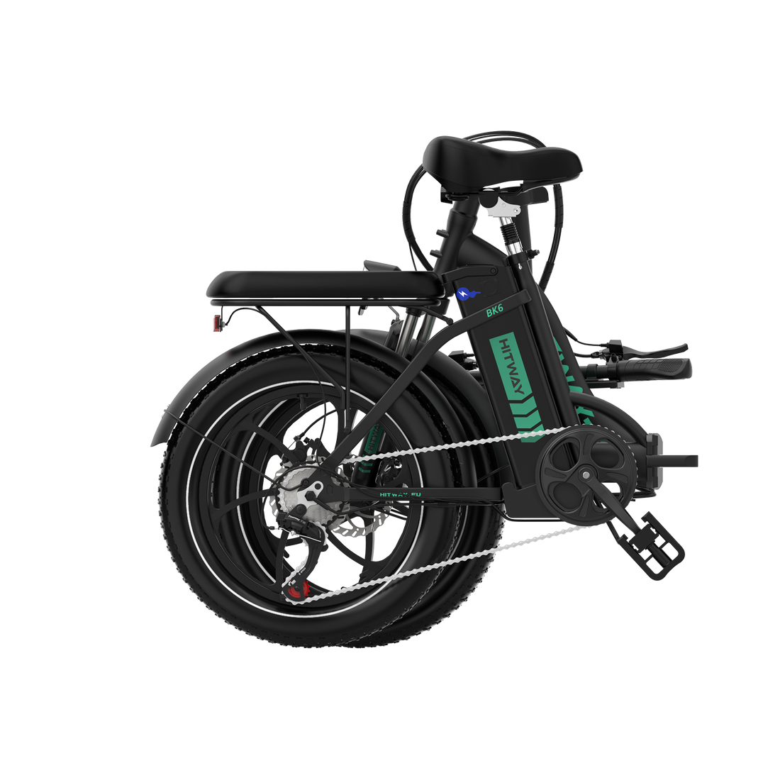 Hitway BK6S 2025 Version 250W 20" Fat Tire Foldable Electric Bike 36V 12Ah Battery Step-Through Cruiser