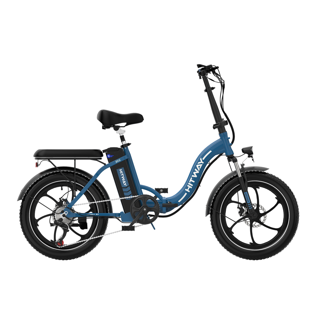 Hitway BK6S 2025 Version 250W 20" Fat Tire Foldable Electric Bike 36V 12Ah Battery Step-Through Cruiser