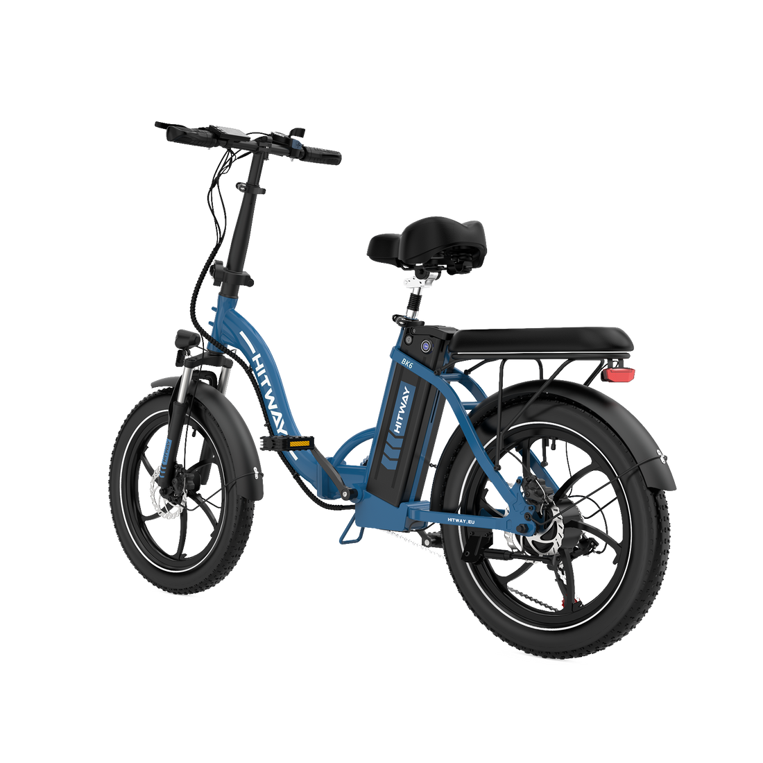 Hitway BK6S 2025 Version 250W 20" Fat Tire Foldable Electric Bike 36V 12Ah Battery Step-Through Cruiser