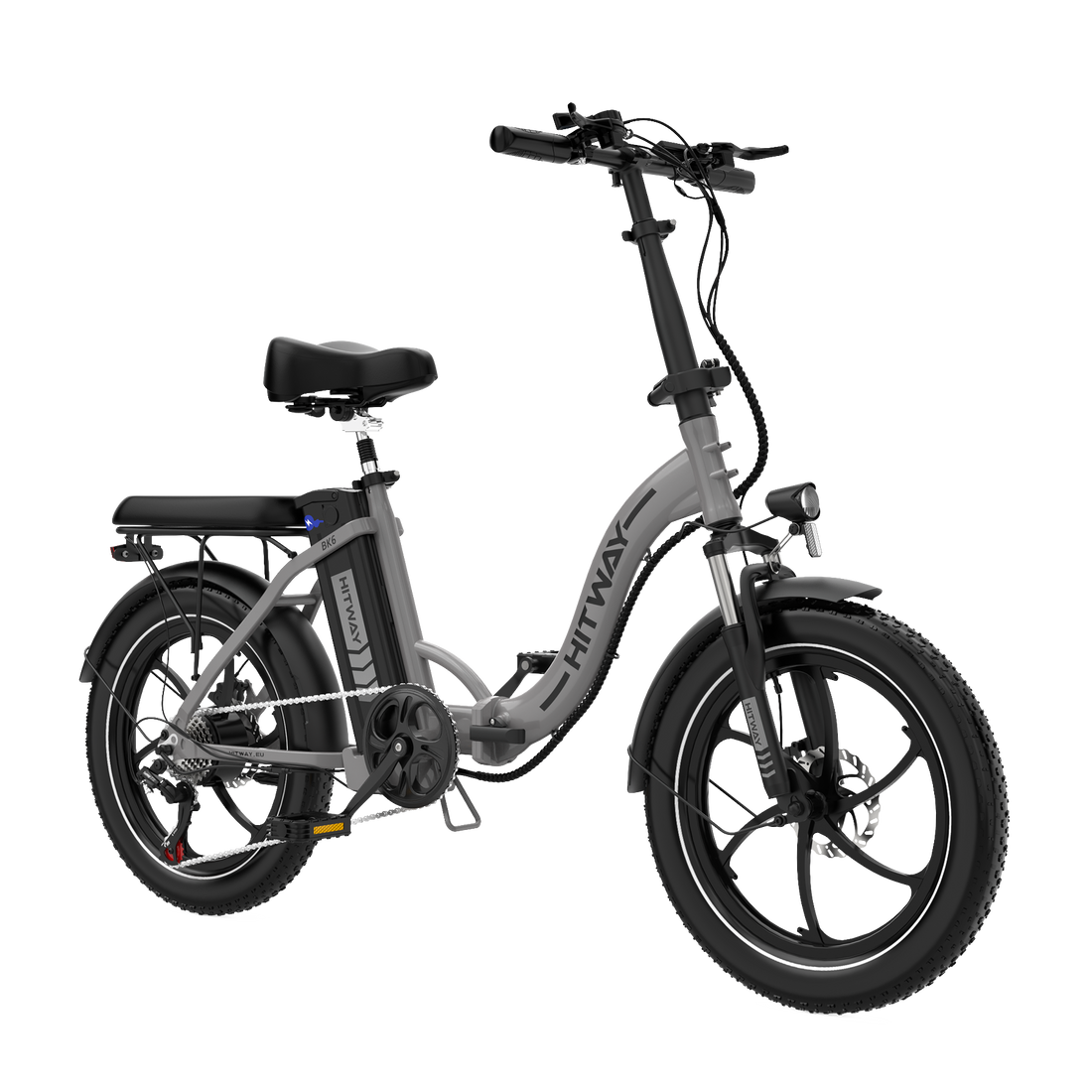 Hitway BK6S 2025 Version 250W 20" Fat Tire Foldable Electric Bike 36V 12Ah Battery Step-Through Cruiser