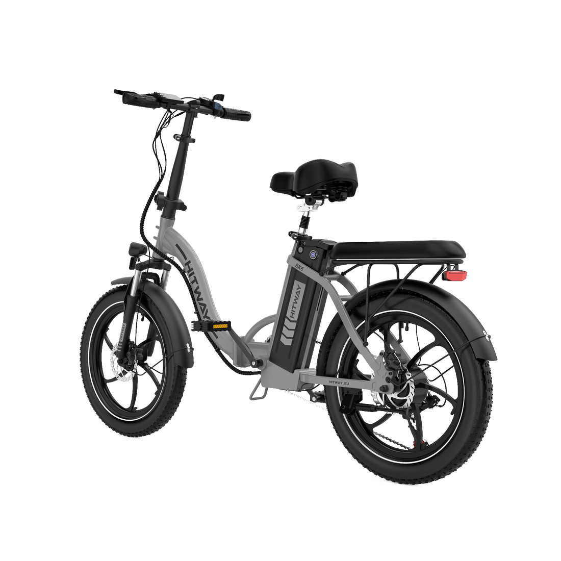 Hitway BK6S 2025 Version 250W 20" Fat Tire Foldable Electric Bike 36V 12Ah Battery Step-Through Cruiser