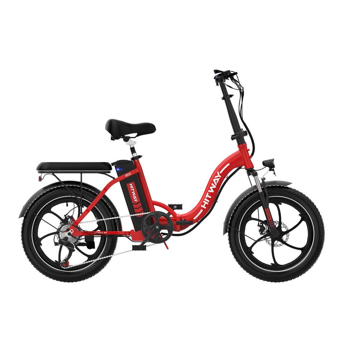 Hitway BK6S 2025 Version 250W 20" Fat Tire Foldable Electric Bike 36V 12Ah Battery Step-Through Cruiser