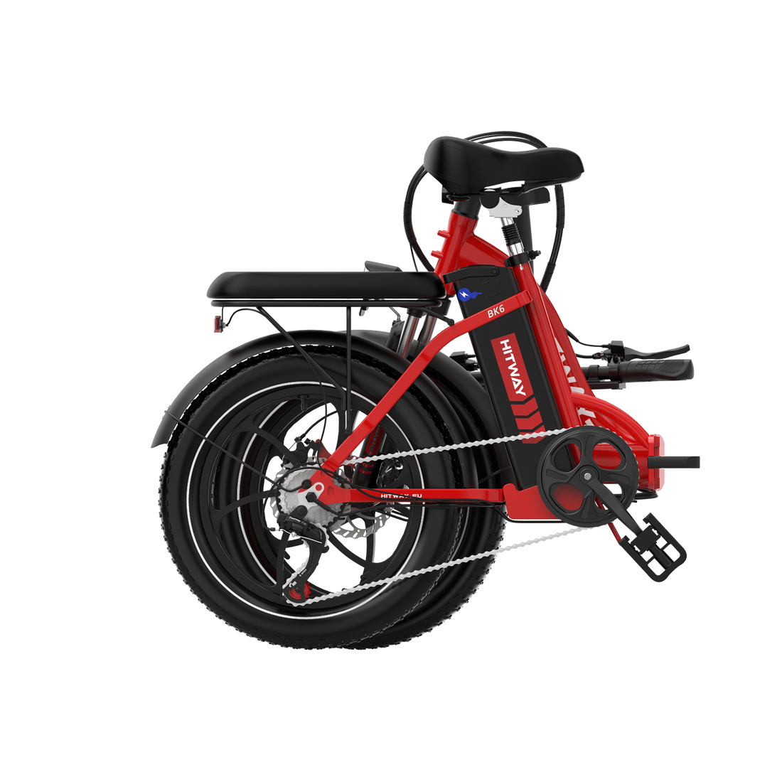 Hitway BK6S 2025 Version 250W 20" Fat Tire Foldable Electric Bike 36V 12Ah Battery Step-Through Cruiser