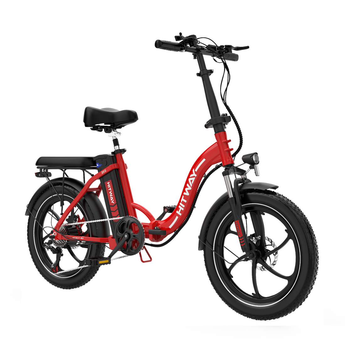 Hitway BK6S 2025 Version 250W 20" Fat Tire Foldable Electric Bike 36V 12Ah Battery Step-Through Cruiser