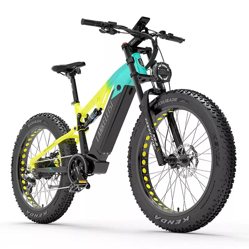 Lankeleisi RV800 Plus 750W Bafang Motor 26" Fat Bike Full Suspension E-Mountain Bike 20Ah Samsung Battery E-MTB