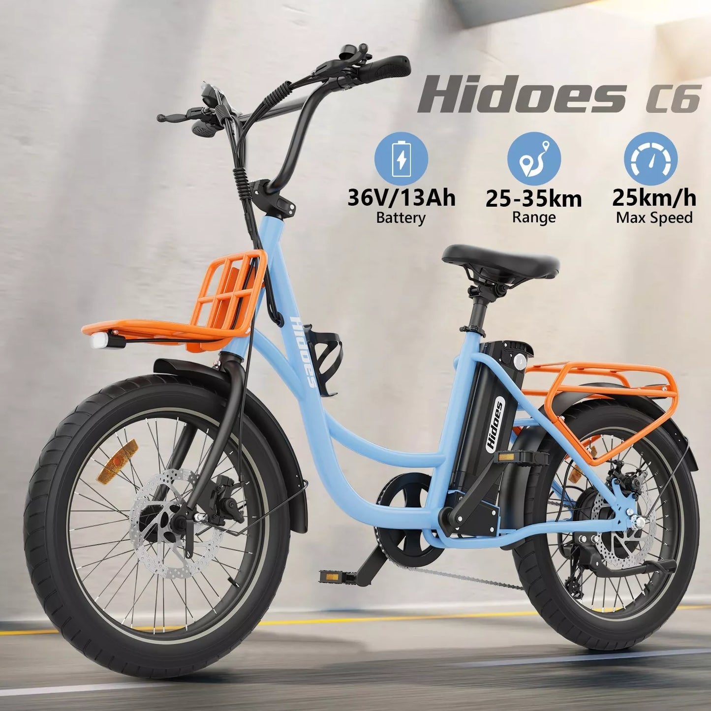 Hidoes C8 Fat Tire City E-Bike – 700W Motor, 48V 17Ah Battery, 32KMH, 55KM Range