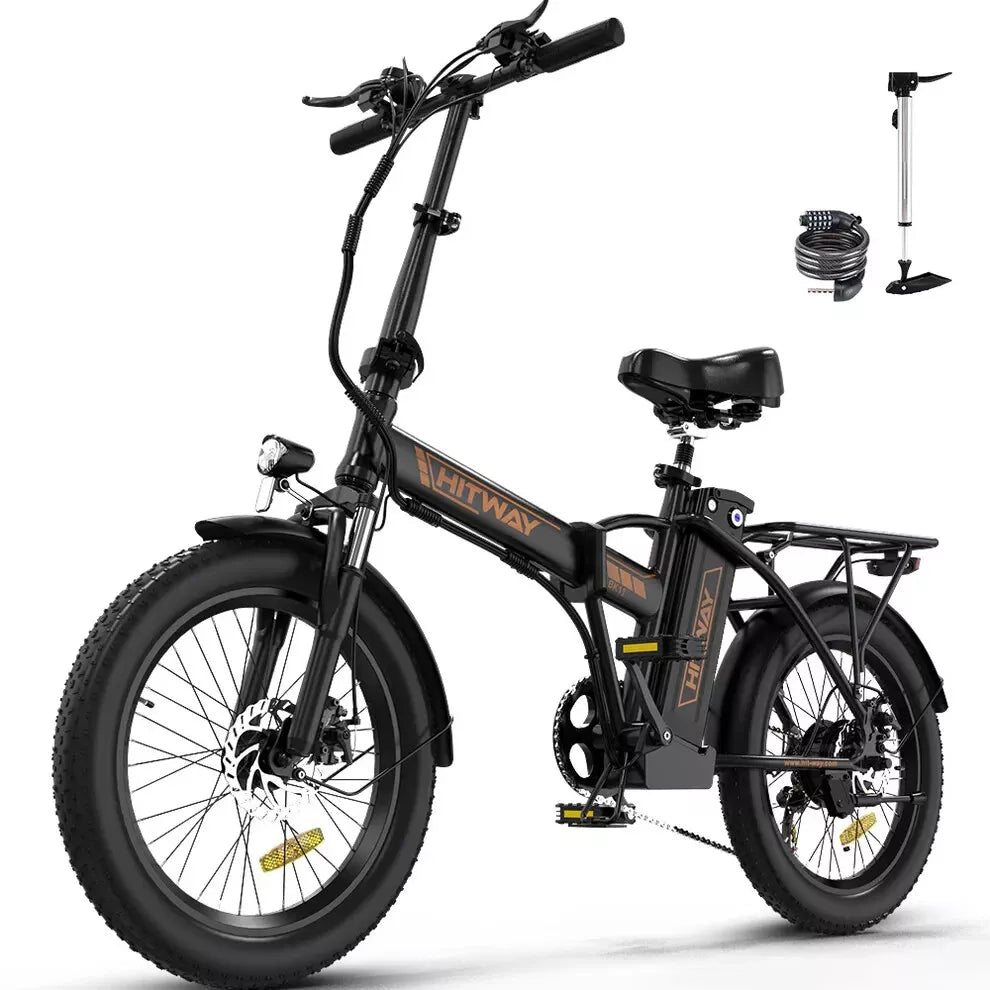 Hitway BK11 2025 Version 250W 20" Foldable Electric Bike 36V 12Ah Battery Compact Step-Through Commuter E-Bike