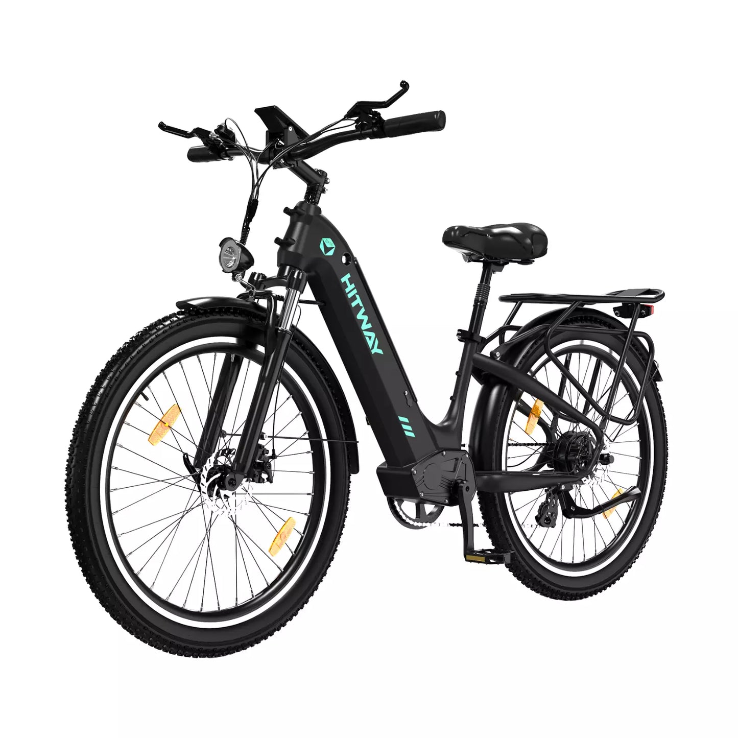 Hitway BK16 2025 Version 250W 26" Fat Tire City Cruiser E-Bike 48V 18Ah Battery Step-Through Comfort Ride