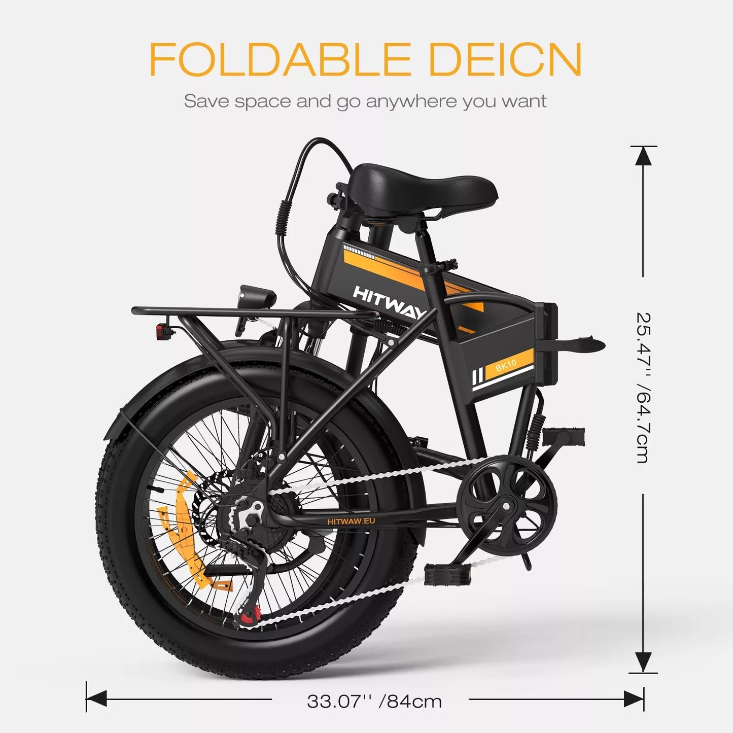 Hitway BK10SP 2025 Version 250W 20" Fat Tire Foldable Electric Bike 48V 13Ah Battery Enhanced Range Off-Road Ride