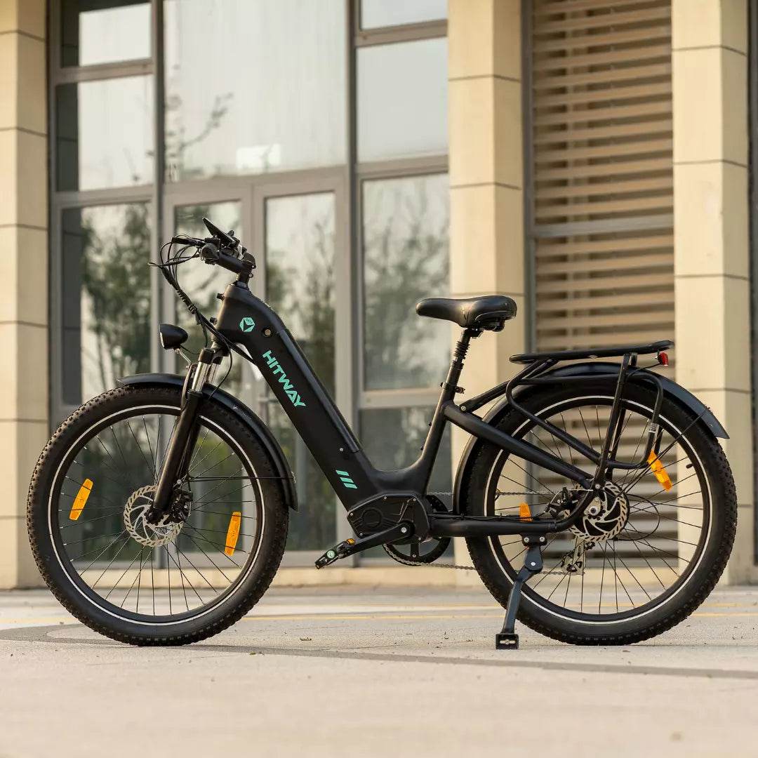 Hitway BK16 2025 Version 250W 26" Fat Tire City Cruiser E-Bike 48V 18Ah Battery Step-Through Comfort Ride