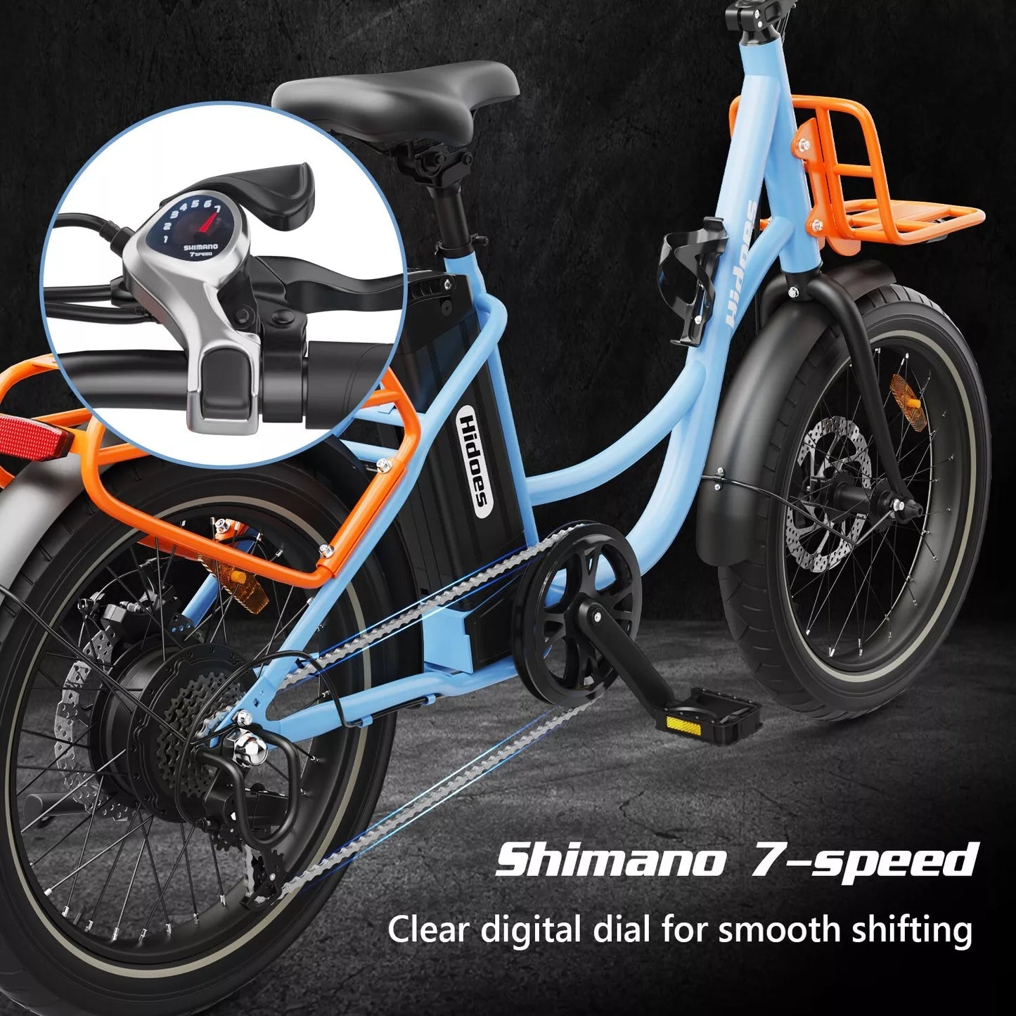 Hidoes C6 Fat Tire E-Bike – 250W Motor, 36V Battery, 24KMH, 40KM Range