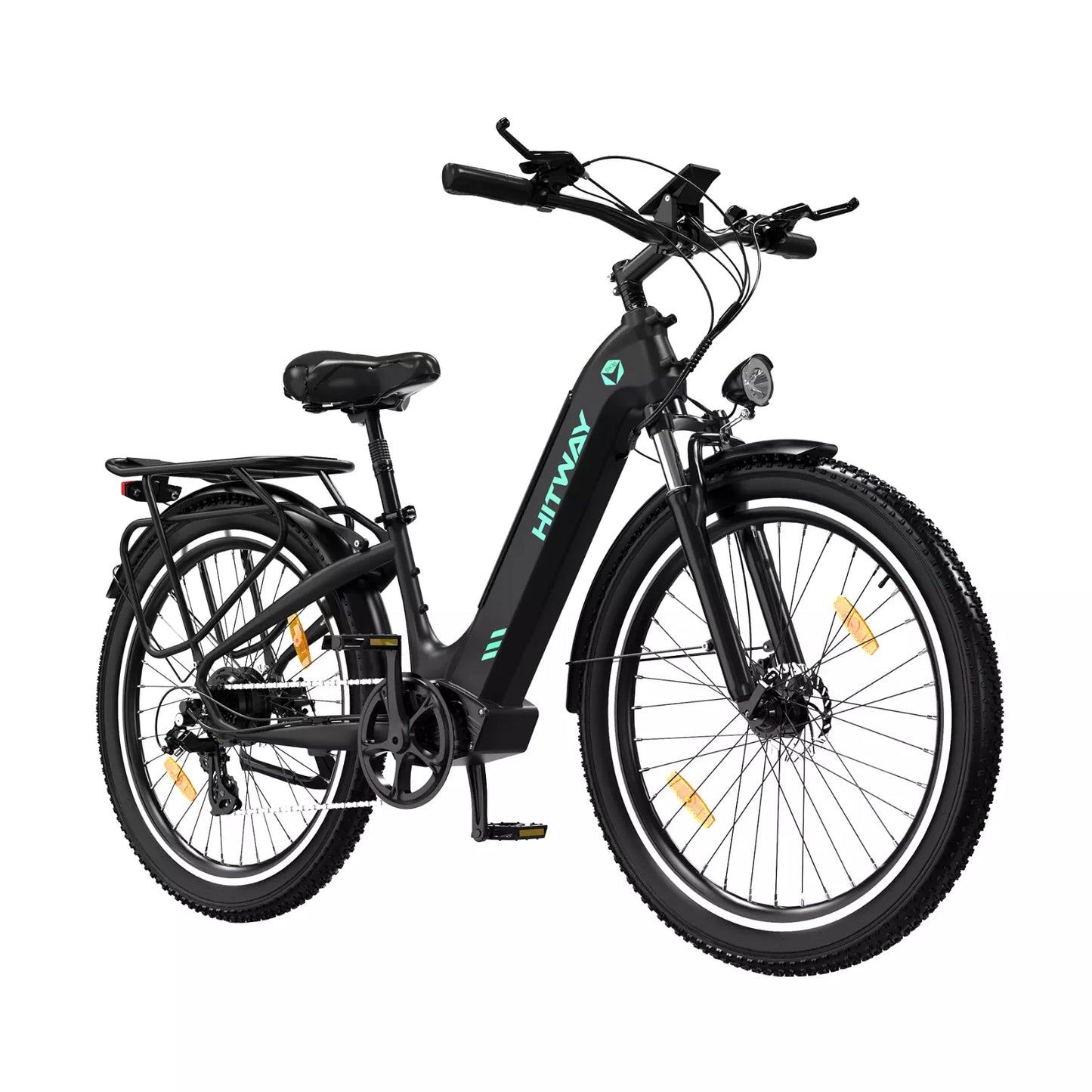 Hitway BK16 2025 Version 250W 26" Fat Tire City Cruiser E-Bike 48V 18Ah Battery Step-Through Comfort Ride