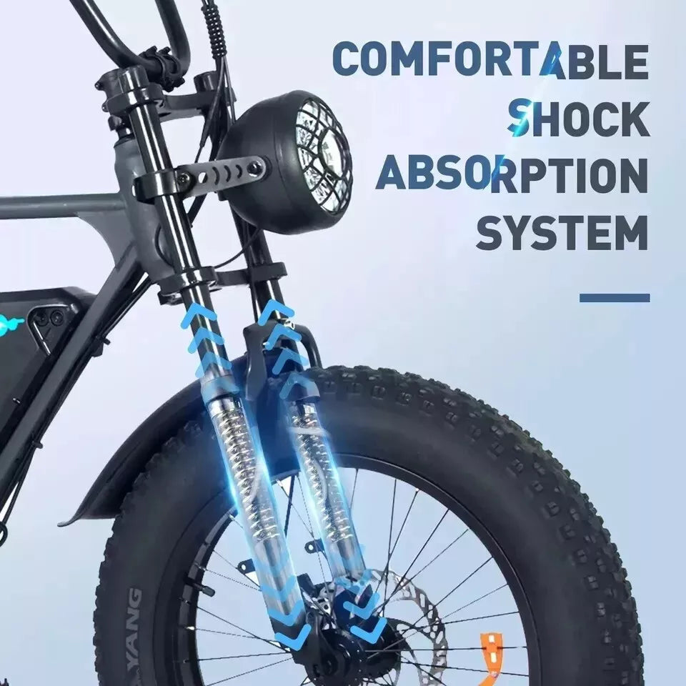 Hitway BK29 2025 Version 250W 20" Fat Tire Electric Moped Style E-Bike 48V 15Ah Battery Retro Urban Cruiser