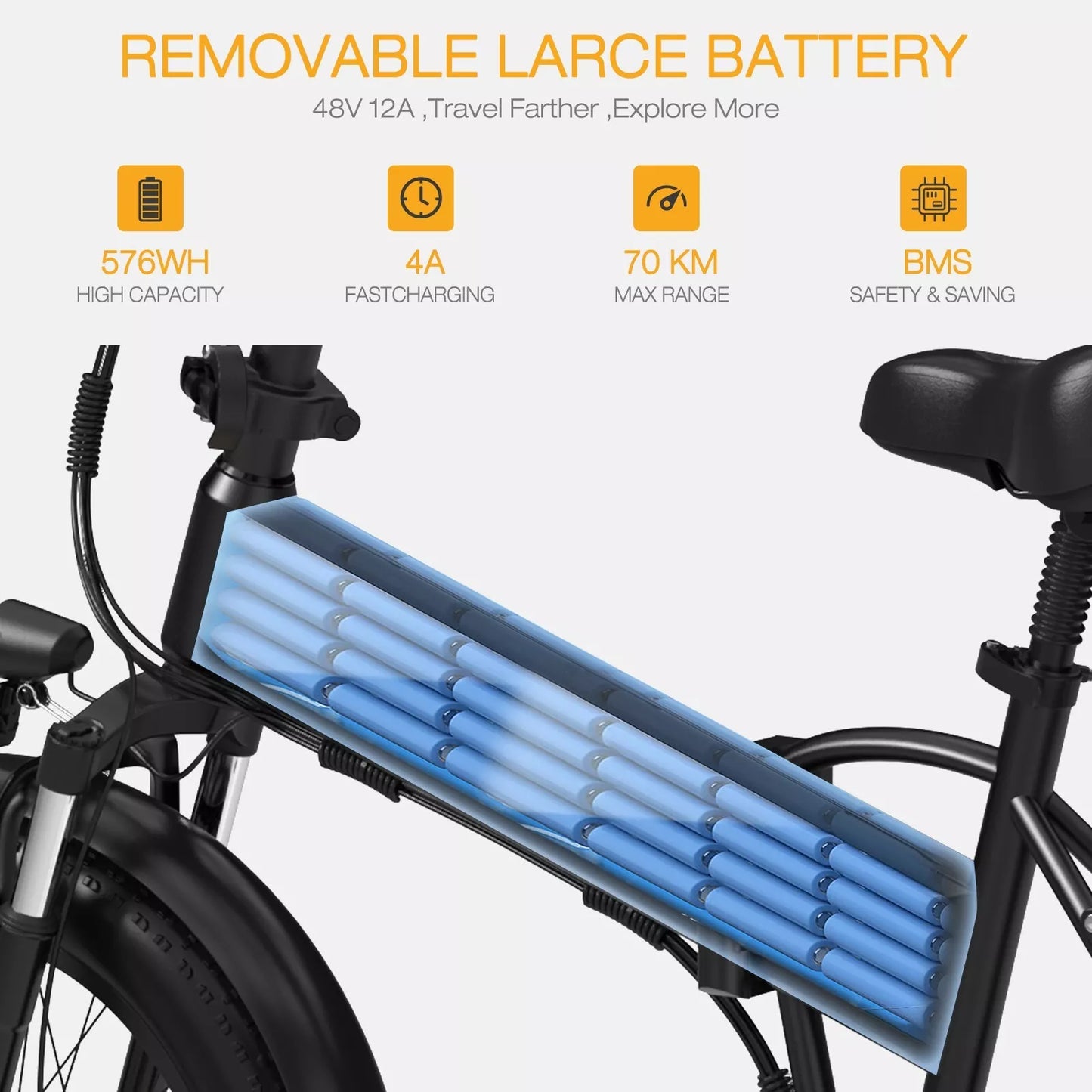 Hitway BK10SP 2025 Version 250W 20" Fat Tire Foldable Electric Bike 48V 13Ah Battery Enhanced Range Off-Road Ride