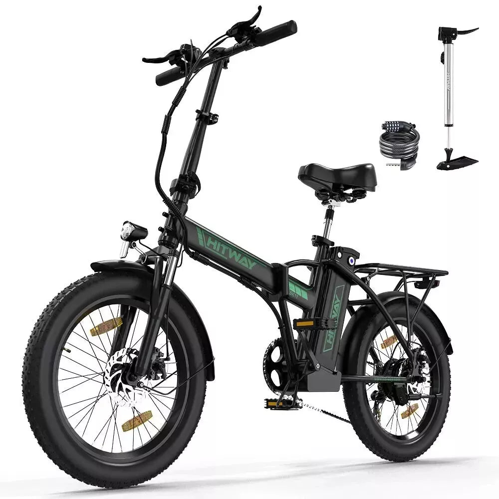Hitway BK11 2025 Version 250W 20" Foldable Electric Bike 36V 12Ah Battery Compact Step-Through Commuter E-Bike