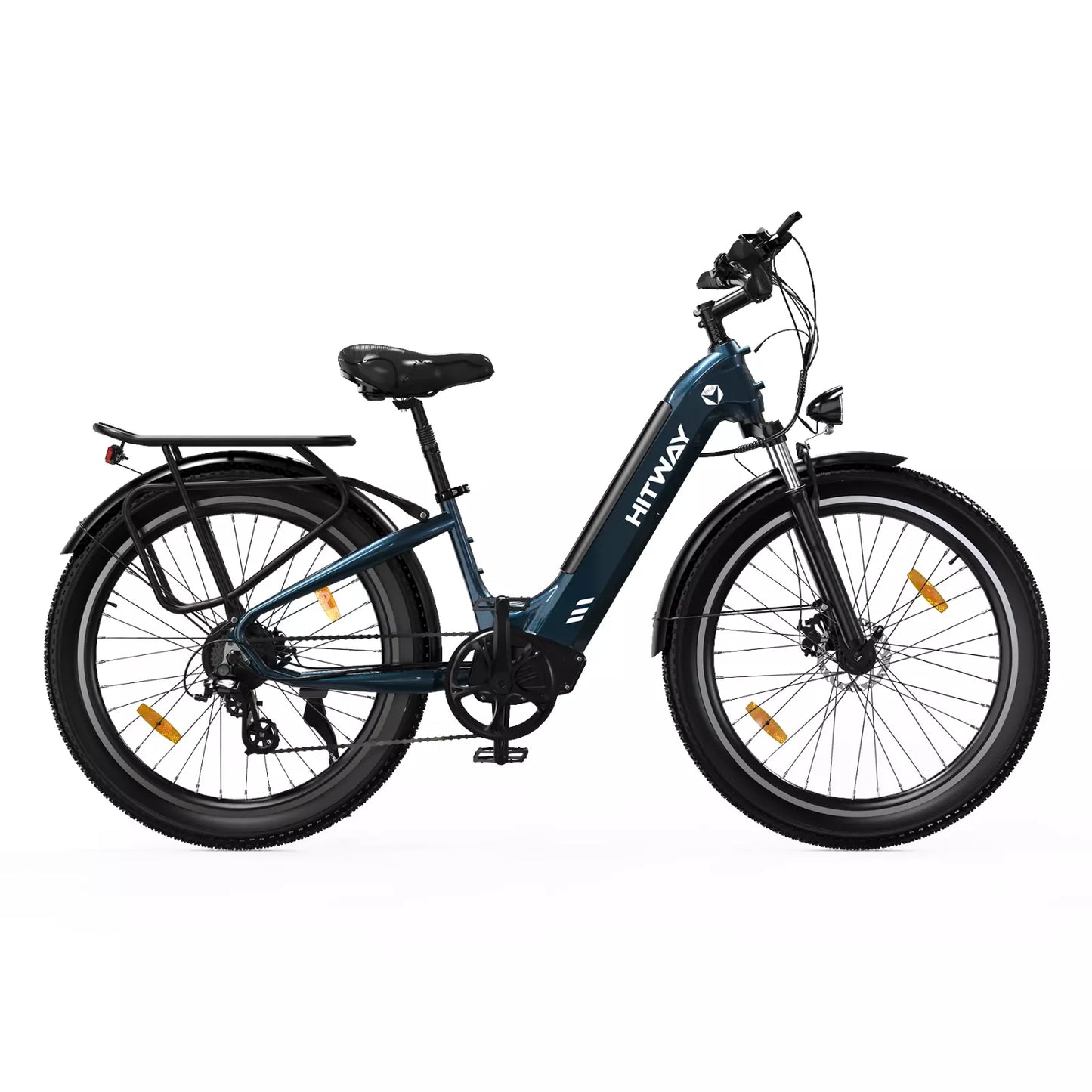 Hitway BK16 2025 Version 250W 26" Fat Tire City Cruiser E-Bike 48V 18Ah Battery Step-Through Comfort Ride