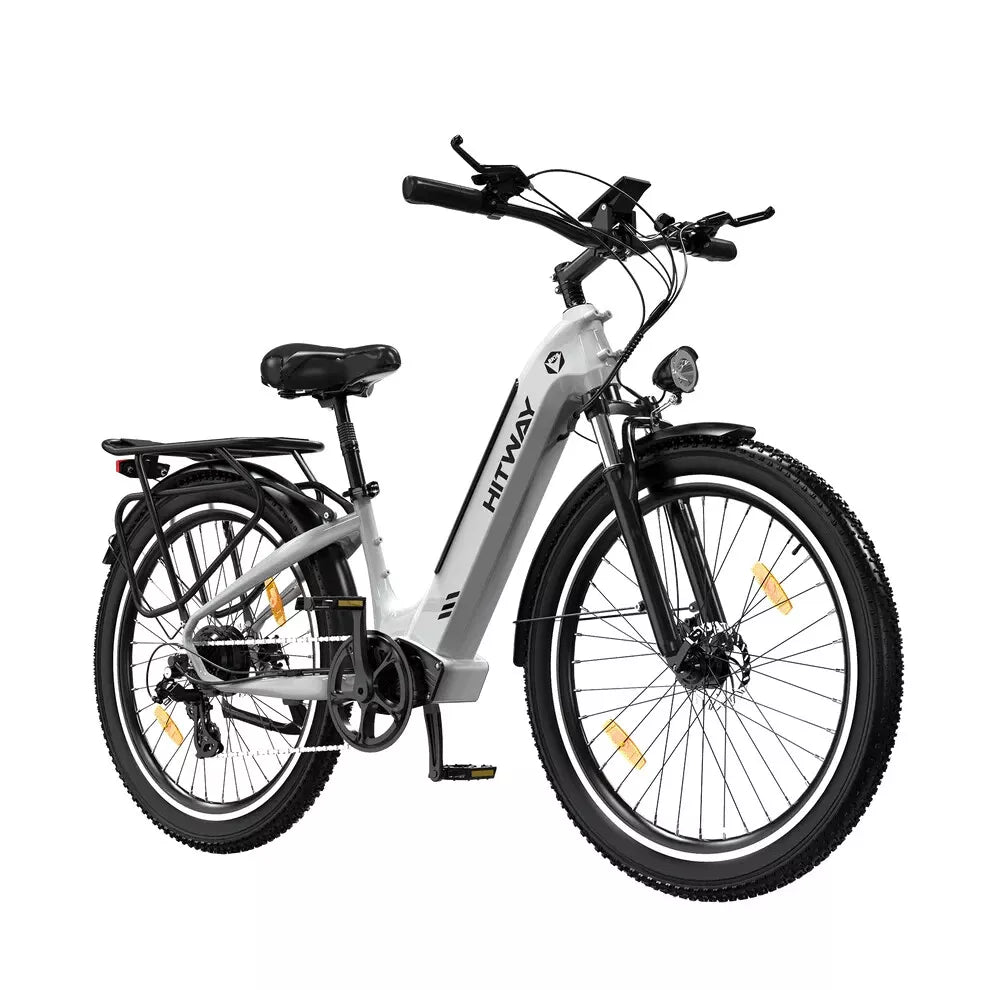 Hitway BK16 2025 Version 250W 26" Fat Tire City Cruiser E-Bike 48V 18Ah Battery Step-Through Comfort Ride