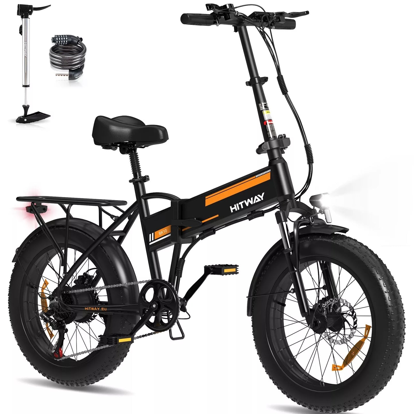 Hitway BK10SP 2025 Version 250W 20" Fat Tire Foldable Electric Bike 48V 13Ah Battery Enhanced Range Off-Road Ride