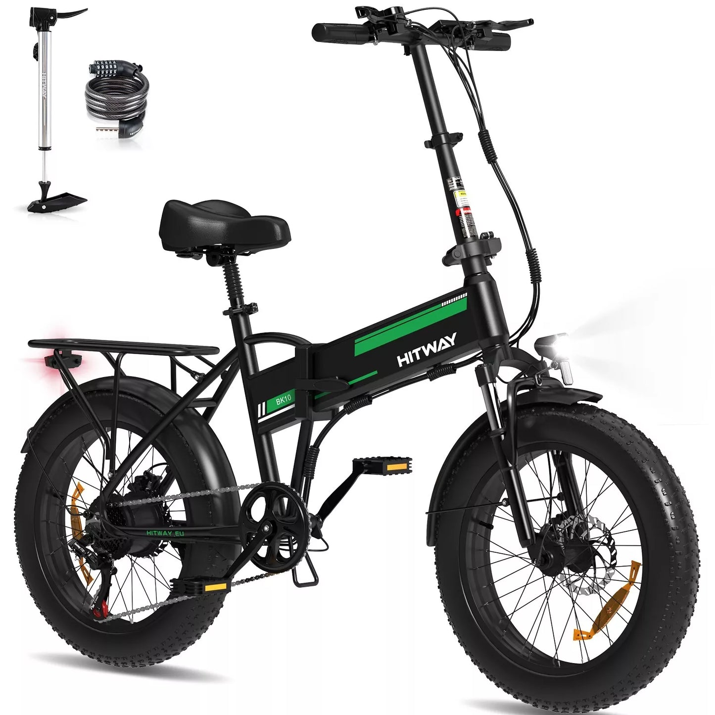 Hitway BK10SP 2025 Version 250W 20" Fat Tire Foldable Electric Bike 48V 13Ah Battery Enhanced Range Off-Road Ride