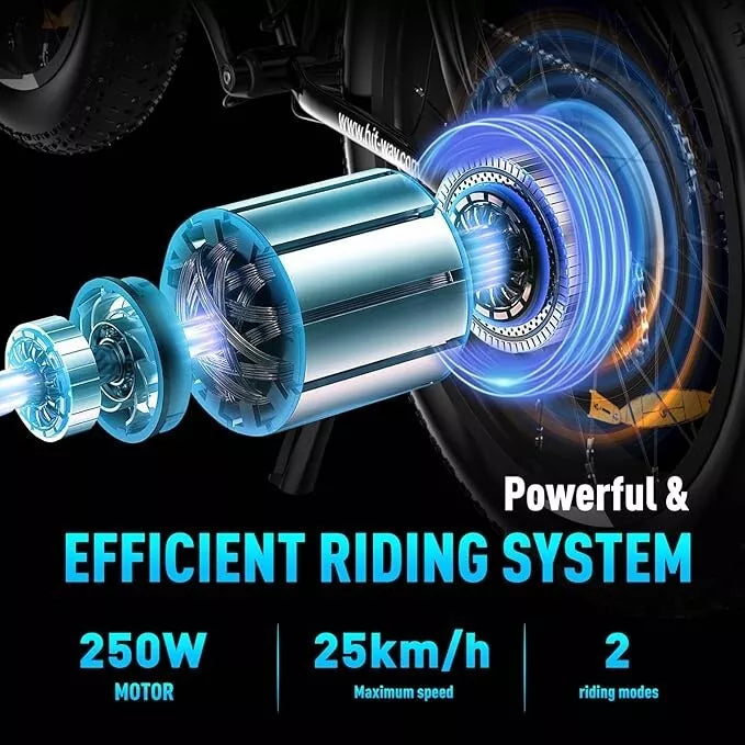 Hitway BK15 4.0 2025 Version 250W 26" Fat Tire Electric Mountain Bike 48V 15Ah Battery Rugged Terrain E-Bike