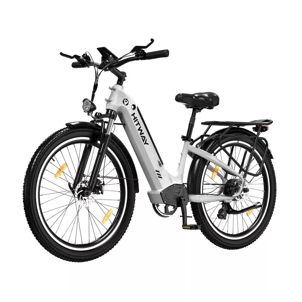 Hitway BK16 2025 Version 250W 26" Fat Tire City Cruiser E-Bike 48V 18Ah Battery Step-Through Comfort Ride
