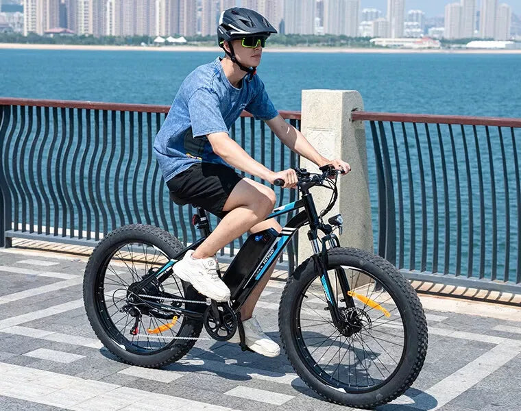 Hitway BK15 4.0 2025 Version 250W 26" Fat Tire Electric Mountain Bike 48V 15Ah Battery Rugged Terrain E-Bike