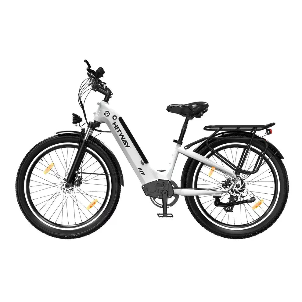 Hitway BK16 2025 Version 250W 26" Fat Tire City Cruiser E-Bike 48V 18Ah Battery Step-Through Comfort Ride