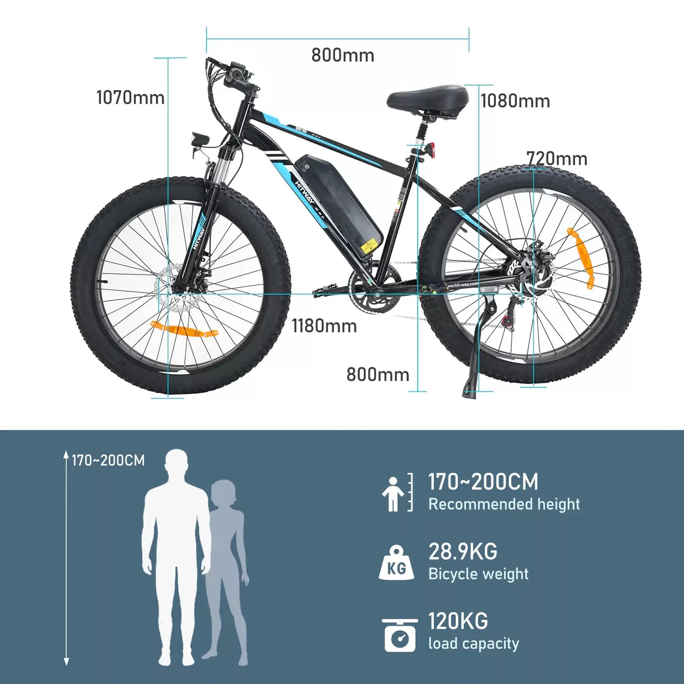 Hitway BK15 4.0 2025 Version 250W 26" Fat Tire Electric Mountain Bike 48V 15Ah Battery Rugged Terrain E-Bike