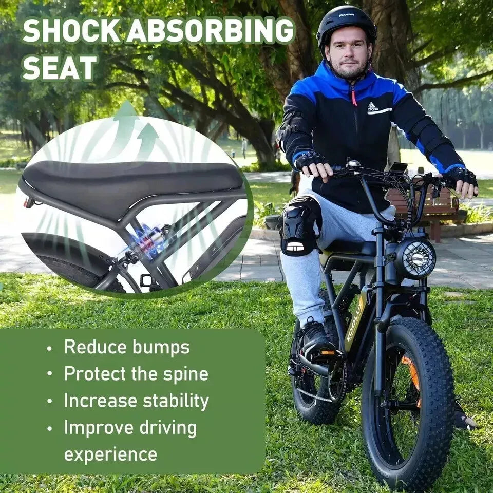 Hitway BK29 2025 Version 250W 20" Fat Tire Electric Moped Style E-Bike 48V 15Ah Battery Retro Urban Cruiser