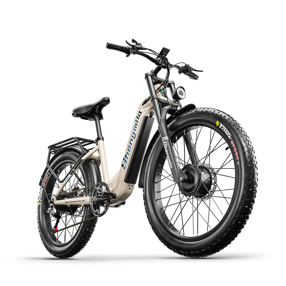 SHENGMILO S700 26" Step-Thru Fat Tire Electric City Bike 1000W*2 Dual Motor 48V 17.5Ah Battery