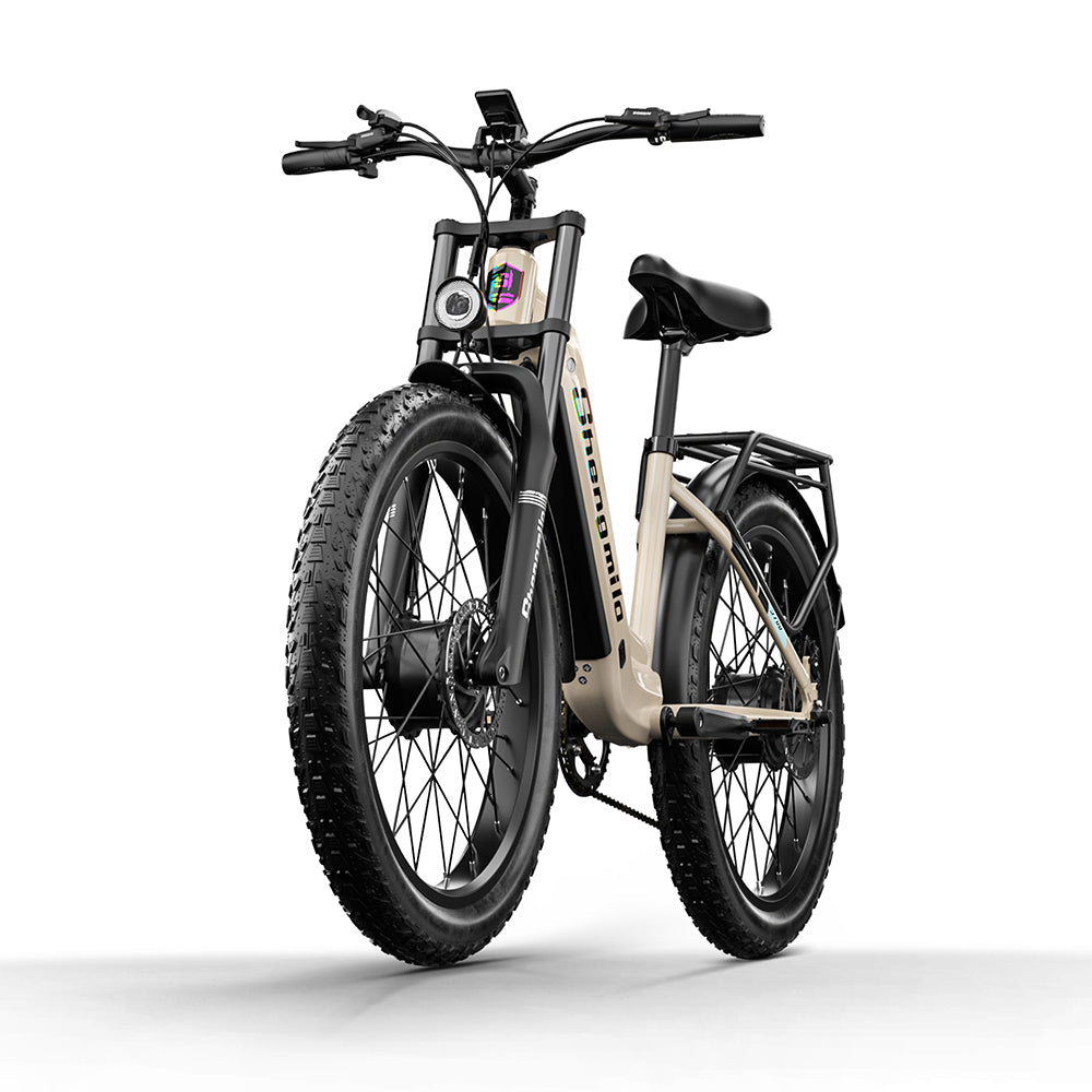 SHENGMILO S700 26" Step-Thru Fat Tire Electric City Bike 1000W*2 Dual Motor 48V 17.5Ah Battery