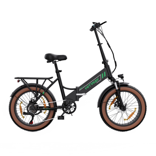 Hitway BK20 2025 Version 250W 20" Fat Tire Foldable Electric Bike 48V 10.4Ah Battery Off-Road City Hybrid