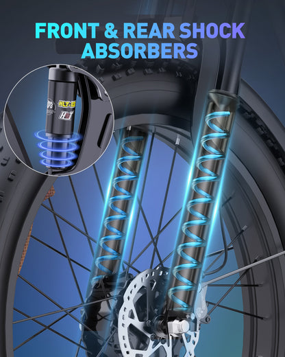 Ridstar® E Bike E26 Pro Fat Tire Mountain Electric Bike