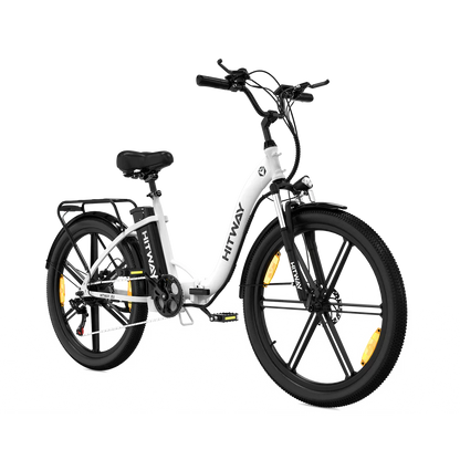 Hitway BK37 2025 Version 250W 26" Step-Through City Electric Bike 36V 10.4Ah Battery Comfortable Urban Cruiser